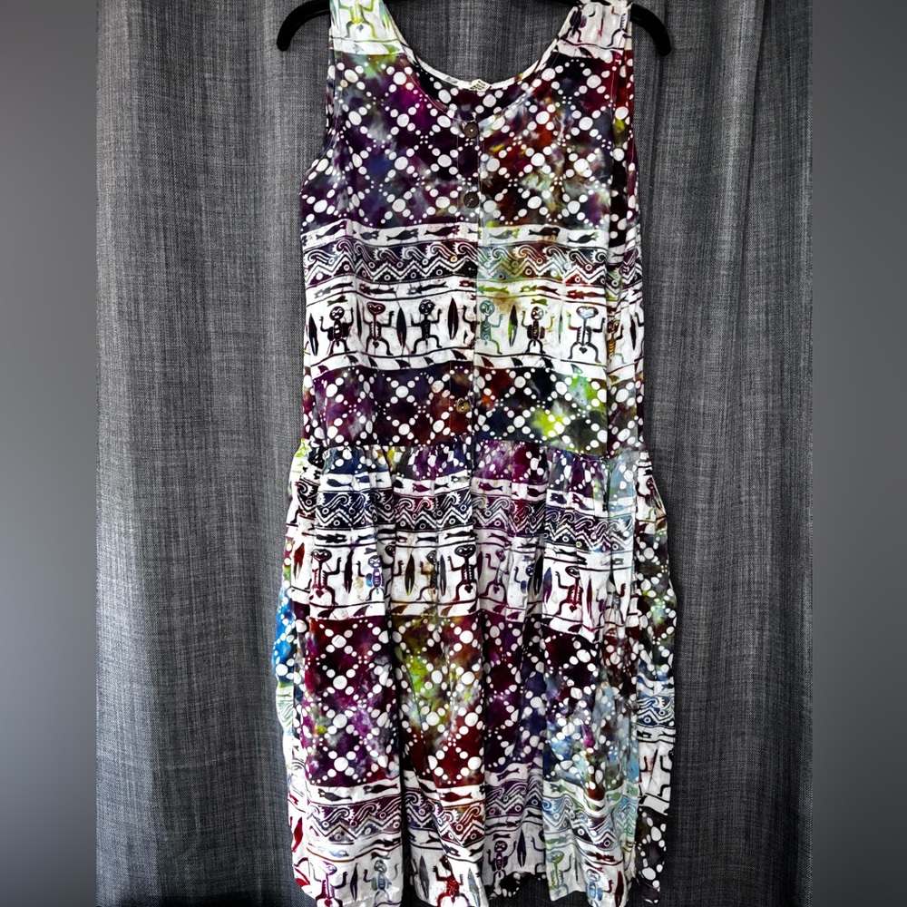 Bohemian Multicolor‎ Print Midi Dress